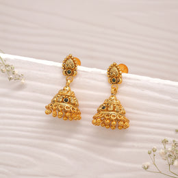 Silver Paisley Jhumkas with Gold Bead Hangings