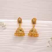 Silver Paisley Jhumkas with Gold Bead Hangings