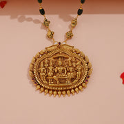 Traditional Silver Ram Parivar Pendant in Temple Finish
