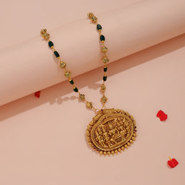 Traditional Silver Ram Parivar Pendant in Temple Finish
