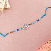 Silver and Stone Rakhi with Beads