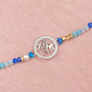 Silver and Stone Rakhi with Beads