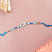 Traditional SIlver Rakhi with Beads