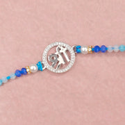 Traditional SIlver Rakhi with Beads