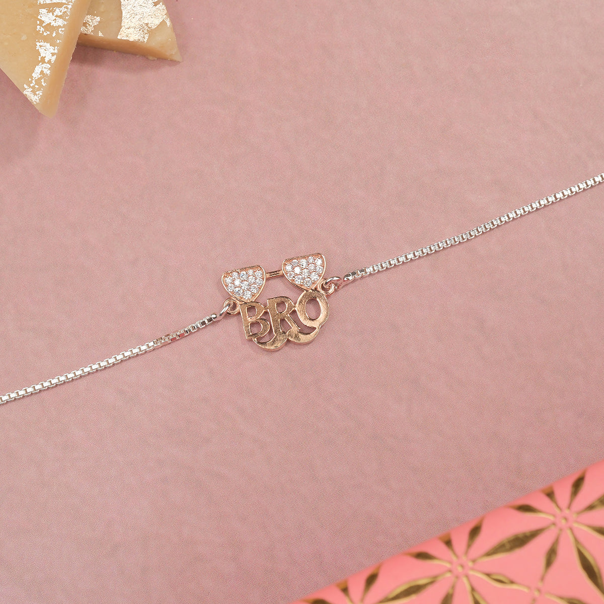 Cool Silver Rakhi with Cooling Glass Design – Padmam
