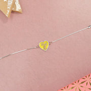 Funky Silver Rakhi with Heart-Shape