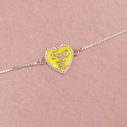 Funky Silver Rakhi with Heart-Shape
