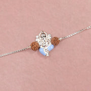 Lord Ganesh and Rudraksha Silver Rakhi