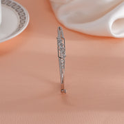 Silver and Stone Bracelet with Modern Design