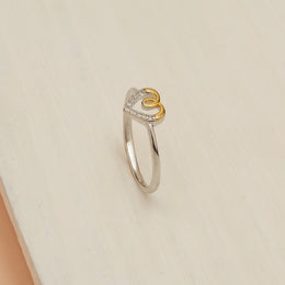 Stylish Silver Heart Shaped Ring