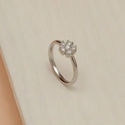Silver Floral CZ Ring