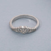 Adorable Heart Highlight Silver Ring for Gifting