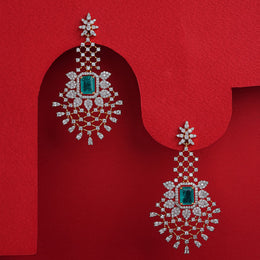 Nature-Inspired Leaf and Floral Silver Earrings with CZs