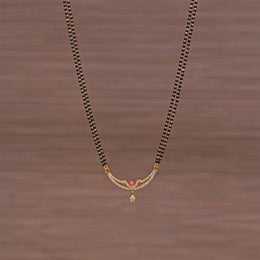 Two-Stepped Black Bead Chain with CZ Pendant