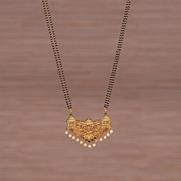 Divine Black Bead Chain with Lakshmi Devi Pendant