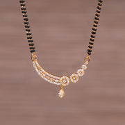 Black Bead Chain with Dazzling CZ Pendant