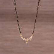 Black Bead Chain with Dazzling CZ Pendant