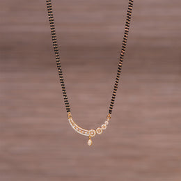 Black Bead Chain with Dazzling CZ Pendant