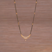 Black Bead Chain with CZ-Studded Pendant