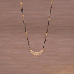 Black Bead Chain with CZ-Studded Pendant