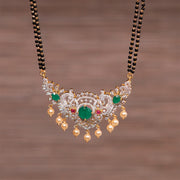 Black Bead Chain with Graceful Peacock Pendant