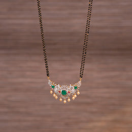 Black Bead Chain with Graceful Peacock Pendant