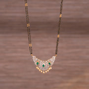 Black Bead Chain with Pearl and CZ Combination Pendant