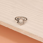 Silver Ring with Star Design