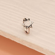 Silver Ring with Star Design