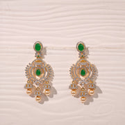 Dazzling Silver and CZ Earrings with Jhumka Combination