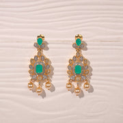 Silver Earrings with CZs, Moissanite Stones, and Drop Design