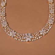 Silver Kundan Necklace with Intricate Floral Design