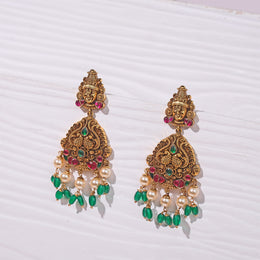 Antique Lord Balaji Earrings with Graceful Peacocks