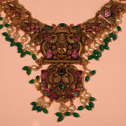 Antique Lord Balaji Necklace with Graceful Peacocks