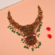 Antique Lord Balaji Necklace with Graceful Peacocks