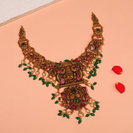 Antique Lord Balaji Necklace with Graceful Peacocks