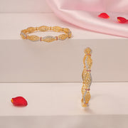 Classy Silver Bangles with CZs for Festive Wear