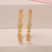 Classy Silver Bangles with CZs for Festive Wear