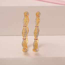 Classy Silver Bangles with CZs for Festive Wear