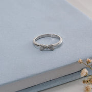 Mini Bowtie Design Silver Ring