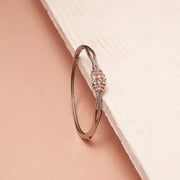 Statement Silver Kada with Rose Gold CZ Highlights