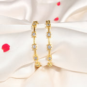 Dazzling Silver Bangles with CZ Stones