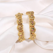Ruby Paisley Heritage Silver Bangles