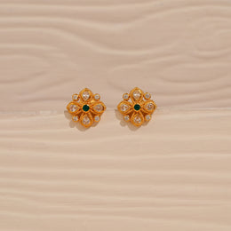 Floral CZ Earrings in Silver