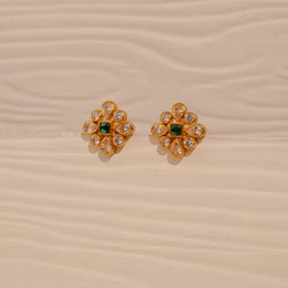 Floral Silver Tops in Kundan Finish
