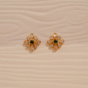 Floral Silver Tops in Kundan Finish