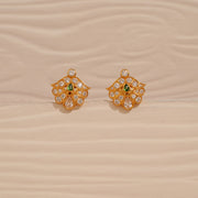 Kundan Silver Tops with Green Stone Highlight