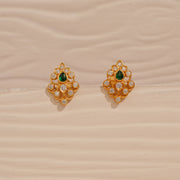Leaf Shaped Silver Tops with CZs