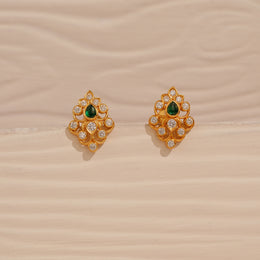 Leaf Shaped Silver Tops with CZs