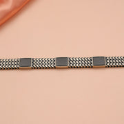 Textured Silver Bracelet for Men